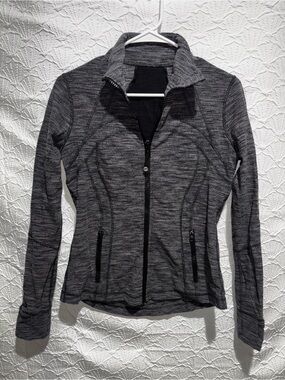 Lululemon Define Jacket Gray Black Textured Full Zip Size 4